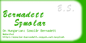 bernadett szmolar business card