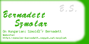 bernadett szmolar business card